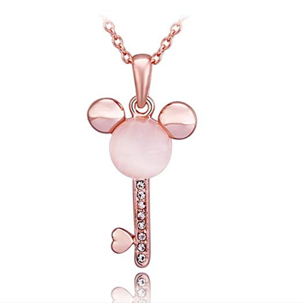 Necklace Rose Gold Plated Mouse Necklace Pendant